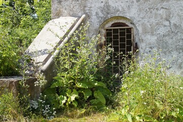 The entrance to the powder magazine - Fortress Modlin in Poland