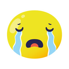 crying emoji face classic flat style icon
