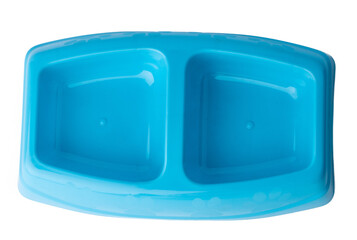 New plastic pet bowl isolated on white