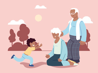 grandpa and grandma with grandson, happy grandparents day
