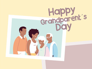 happy grandparents day poster with photo of happy family