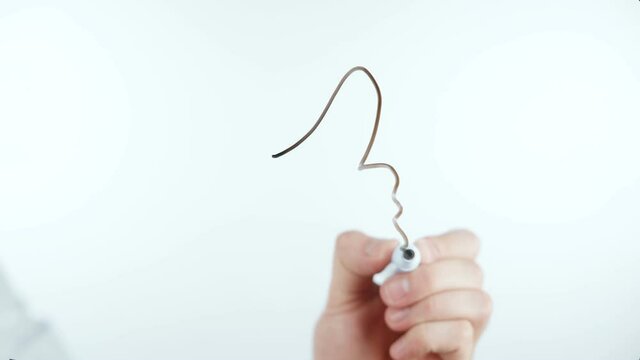 Video of man drawing thumb