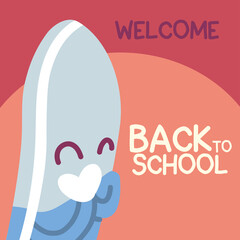 back to school banner, colorful welcome back to school template, eraser