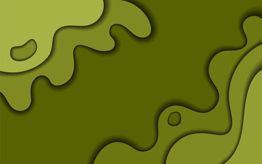 Green abstract web background in paper cut style