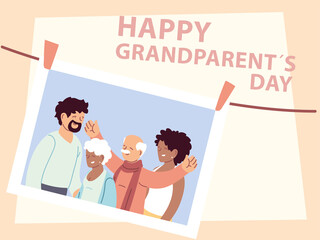 happy grandparents day poster with photo of happy family