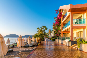 Icmeler Beach in Marmaris Town of Turkey