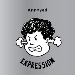 This illustration to express Annoyed. It can be used as emoticons and emojis.