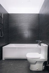 Dark bath in the luxury interior vertical