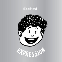 This illustration to express Excited. It can be used as emoticons and emojis.