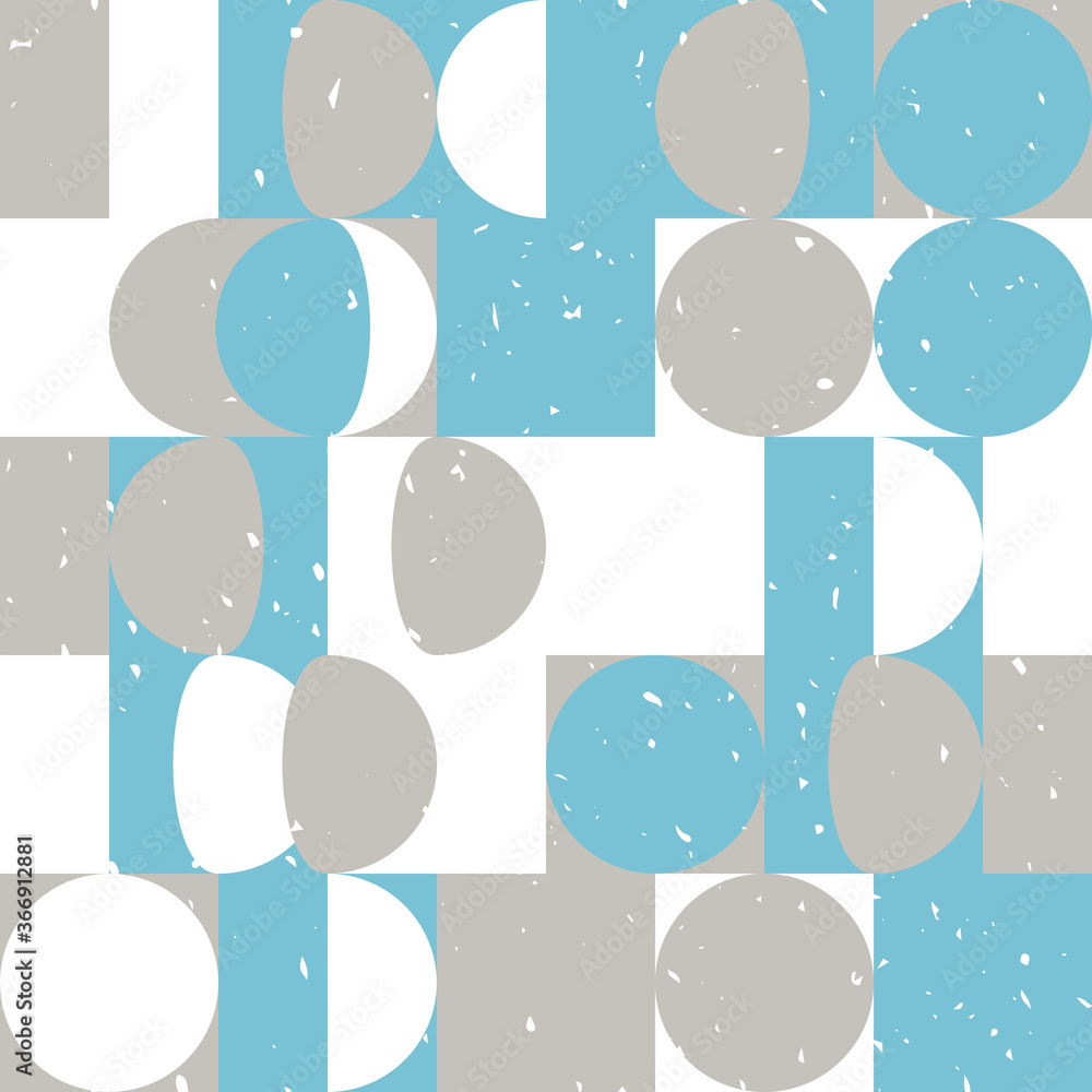 Aufkleber modern vector abstract seamless geometric pattern with semicircles, squares and circles in retro sca
