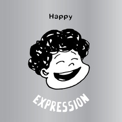 This illustration to express Happy. It can be used as emoticons and emojis.