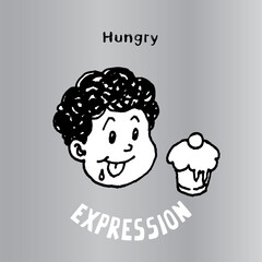 This illustration to express Hungry. It can be used as emoticons and emojis.