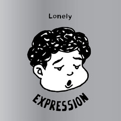 Print this illustration to express Lonely. It can be used as emoticons and emojis.