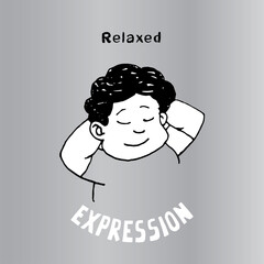 This illustration to express Relaxed. It can be used as emoticons and emojis.