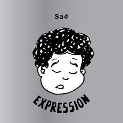 This illustration to express Sad. It can be used as emoticons and emojis.