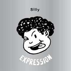 This illustration to express Silly. It can be used as emoticons and emojis.