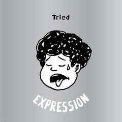This illustration to express Tried. It can be used as emoticons and emojis.
