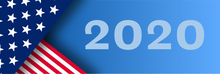 Presidential election banner with USA symbols. Presidential election 2020. Election banner Vote 2020 with Patriotic Stars. - obrazy, fototapety, plakaty