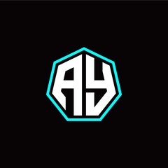 A Y initials modern polygon logo template