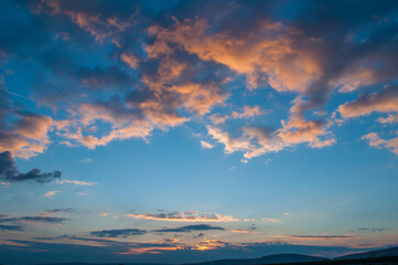 Sunset sky with clouds