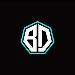 B D initials modern polygon logo template