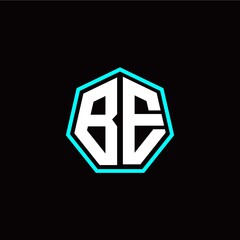 B E initials modern polygon logo template