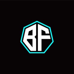 B F initials modern polygon logo template