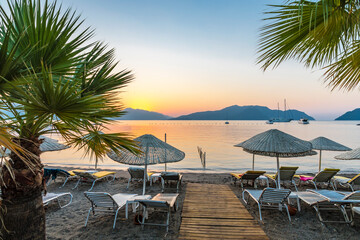 Icmeler Beach in Marmaris Town of Turkey