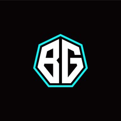 B G initials modern polygon logo template