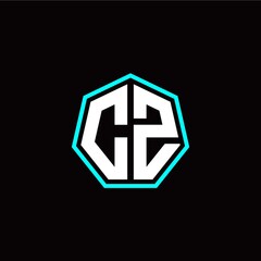 Fototapeta premium C Z initials modern polygon logo template
