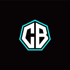 C B initials modern polygon logo template