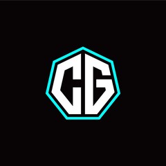 C G initials modern polygon logo template