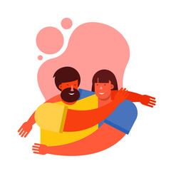 friendship day celebration with young men couple characters