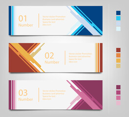 Set of Vector Contact Paper Sticker Banners Background