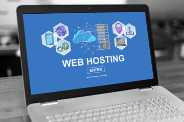 Hosting concept on a laptop