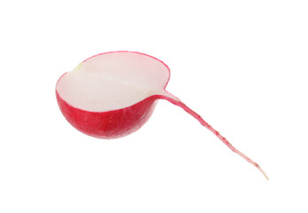 Piece of fresh ripe radish isolated on white