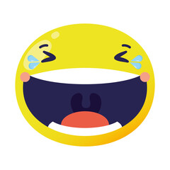 emoji face laughing classic flat style icon