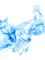 Blue smoke on white background