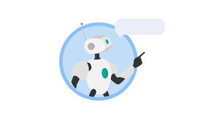 Chatbot icon. The robot is in dialogue. Good for applications, sites and topics related to automatic replies and artificial intelligence. Vector.