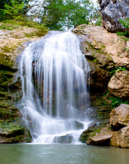 Fototapeta na wymiar Waterfall in the Republic of Adygea Russia