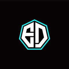 E D initials modern polygon logo template