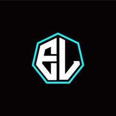 E L initials modern polygon logo template