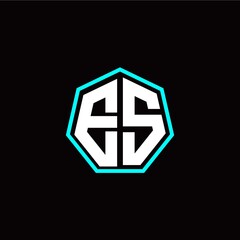 E S initials modern polygon logo template