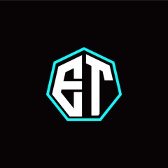 E T initials modern polygon logo template
