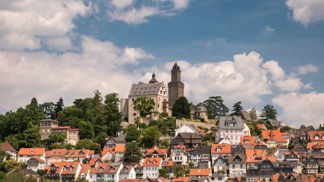 Timelapse - Moving clouds over the city of Kronberg, Hesse, Germany