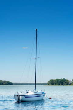 Vacation in Poland - sailboat on lake, Masuria
