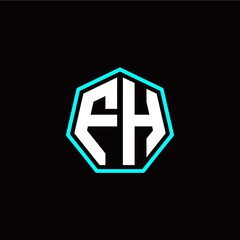F H initials modern polygon logo template