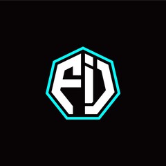 F I initials modern polygon logo template