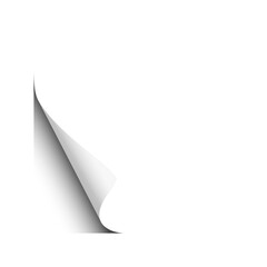Naklejka premium Page curl of left-hand corner of white sheet. Element for advertising. Template paper design.