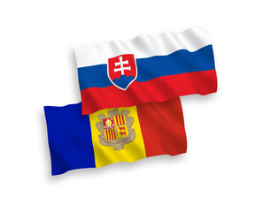 Fototapeta premium Flags of Slovakia and Andorra on a white background